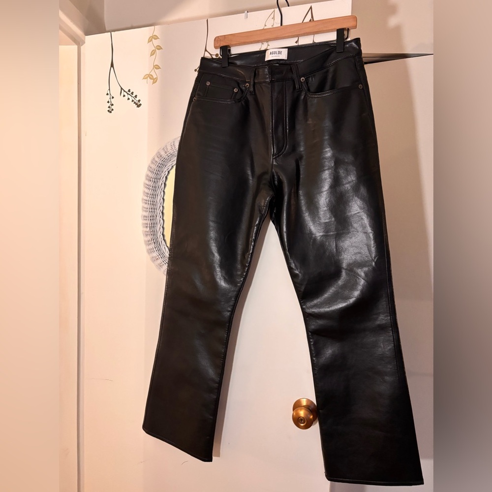 Agolde Black Leather Pants